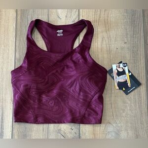 Avia Maroon Sports Bra with Racerback New with Tags